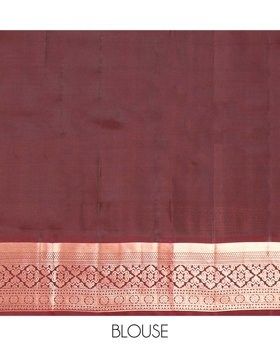 Yellow vasundhara silk mix saree with contrast zari design border & traditional zari design pallu