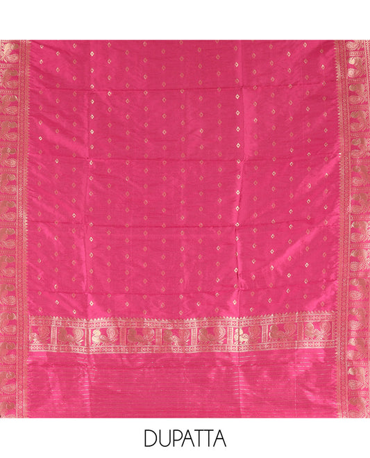 Black Semi-Silk Material Chudidar Set
