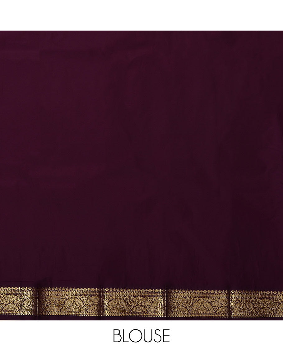 Pink Budget Silk Saree, Enthralled with Zari Buttas and Stripes, Complemented by Contrast Traditional Zari Border, Geometric Pallu, and a Contrast Blouse
