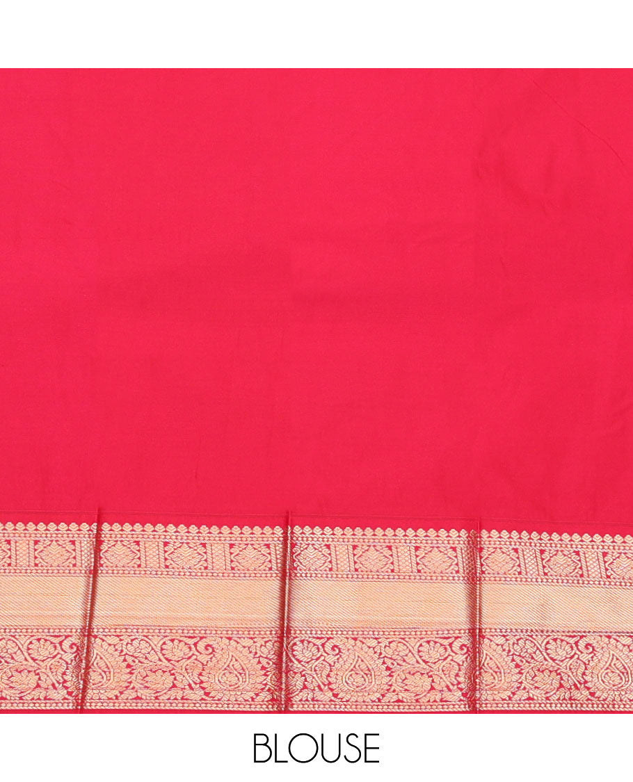 Brown Budget Silk Saree, Featuring Zari Butta Enclosed Checks, Complemented by a Contrast Traditional Design Border, Intricate Pallu, and a Contrast Blouse
