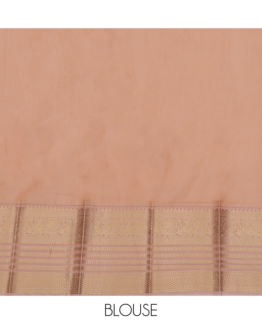 Purple Budget Silk Saree, Opulently Embellished with Zari Buttas and Checks, Complemented by Contrast Traditional Zari Border, Jaal Pallu, and a Contrast Blouse