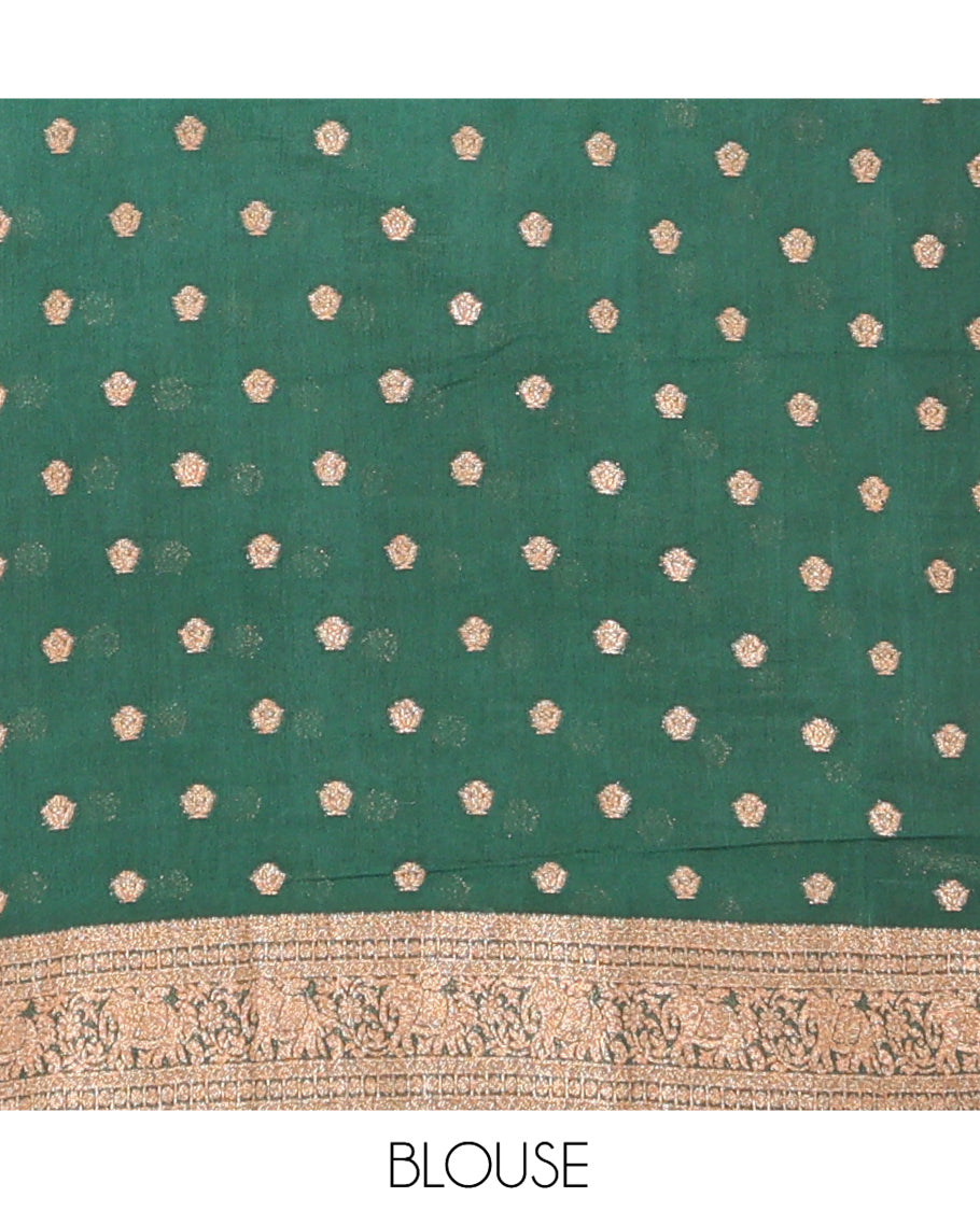 Green Fancy Crepe Saree