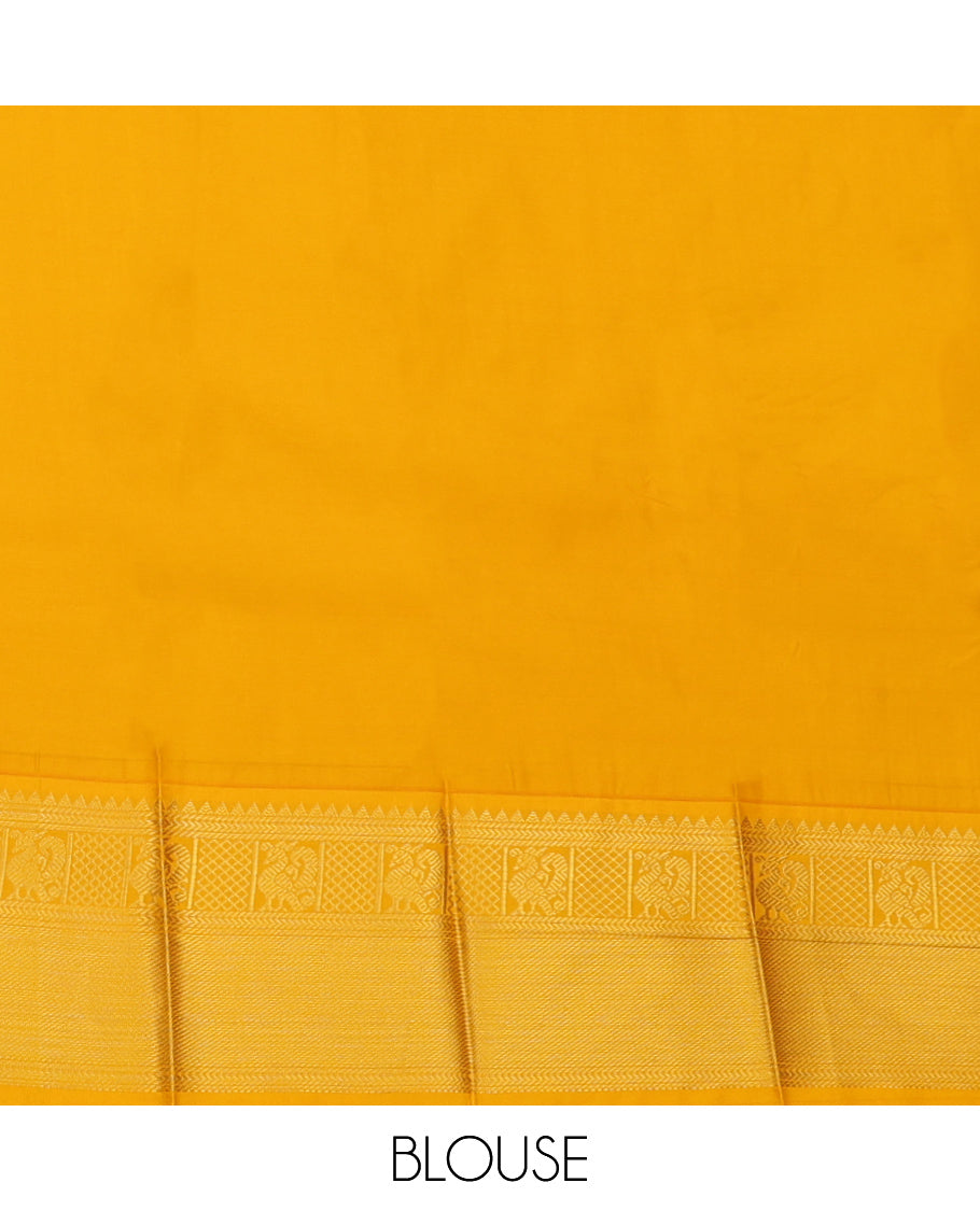 Red Budget Silk Saree, Embellished with Zari Butta Enclosed Checks, Complemented by a Contrast Traditional Zari Border, Grand Pallu, and a Contrast Blouse