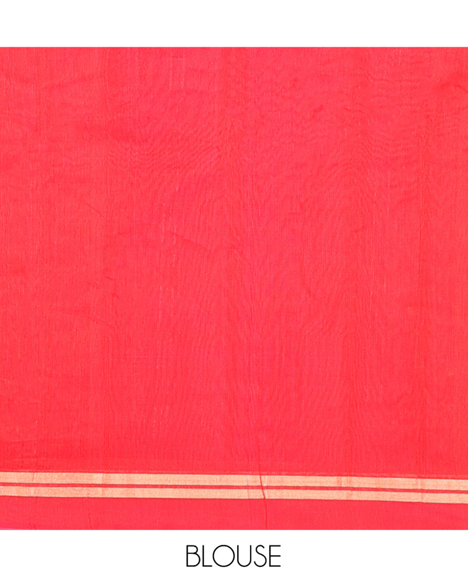Sandal Plain Silk Cotton Saree