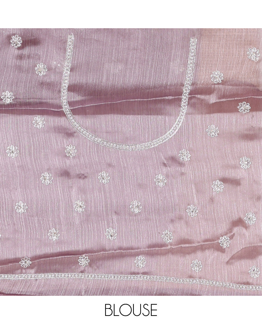 Dusky Lavender Velvet Organza Half-Saree