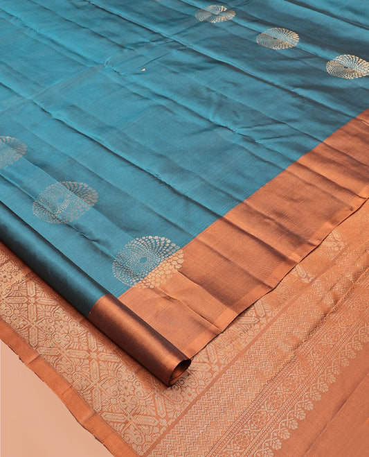 Blue Mayuri Lite Silk Mix Saree
