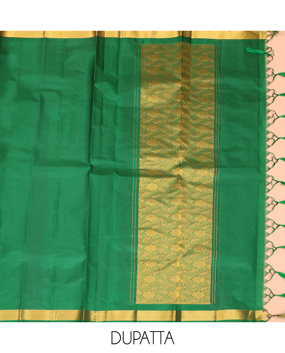 Wine Pure-Silk Half-Saree