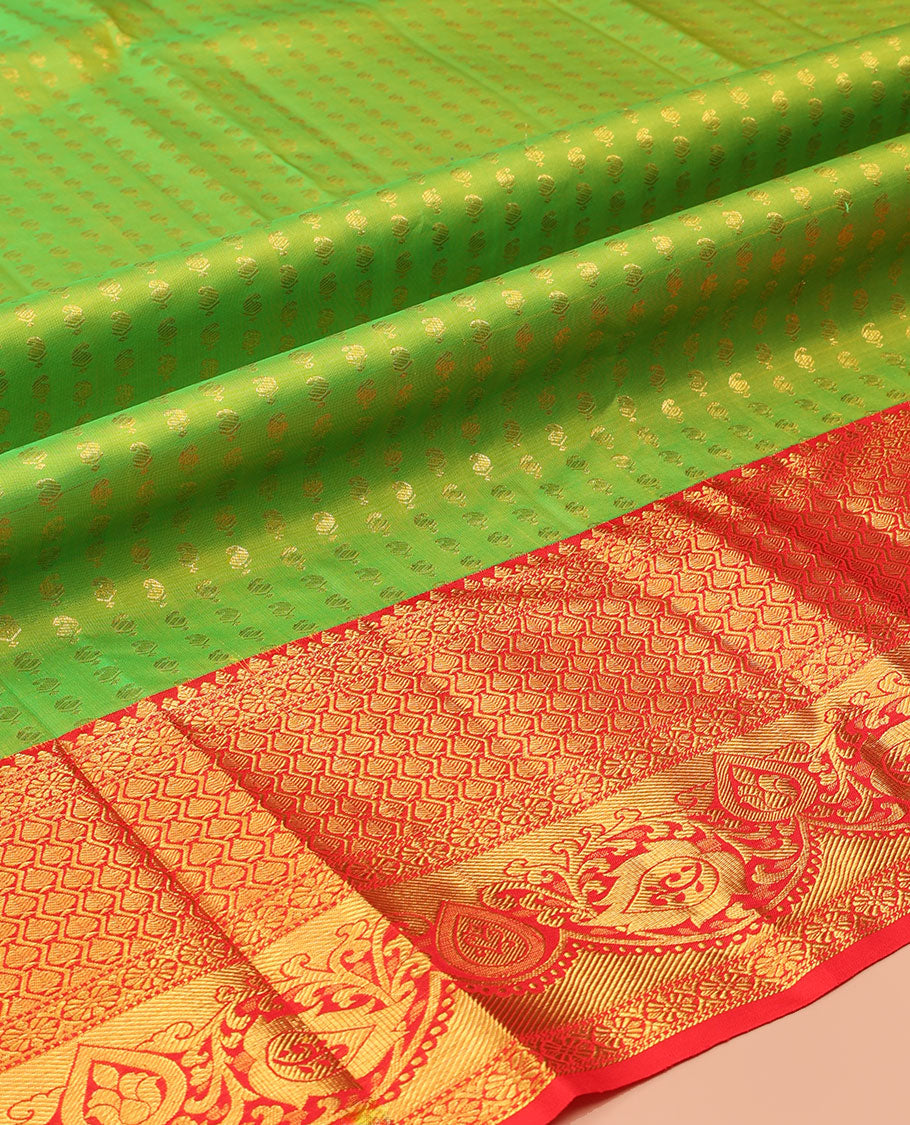 Green Pure Silk Half-Saree