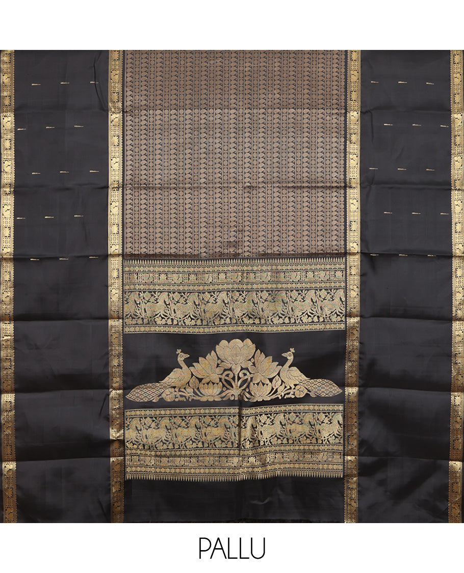 Black Kanchipuram Chettinad Saree