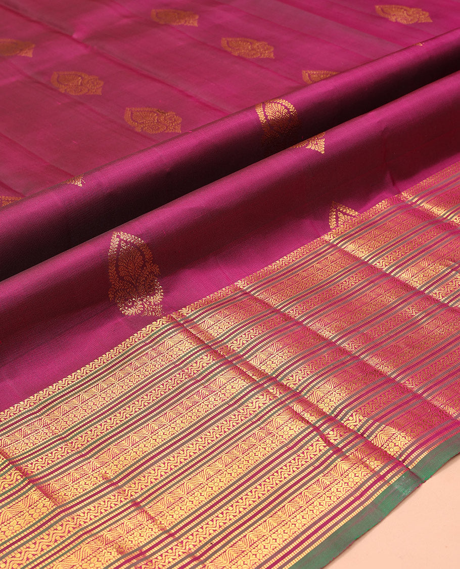 Wine Pure-Silk Half-Saree