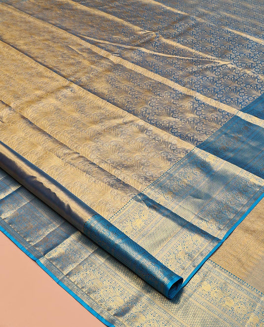Blue Kanchipuram Tissue Silk Saree