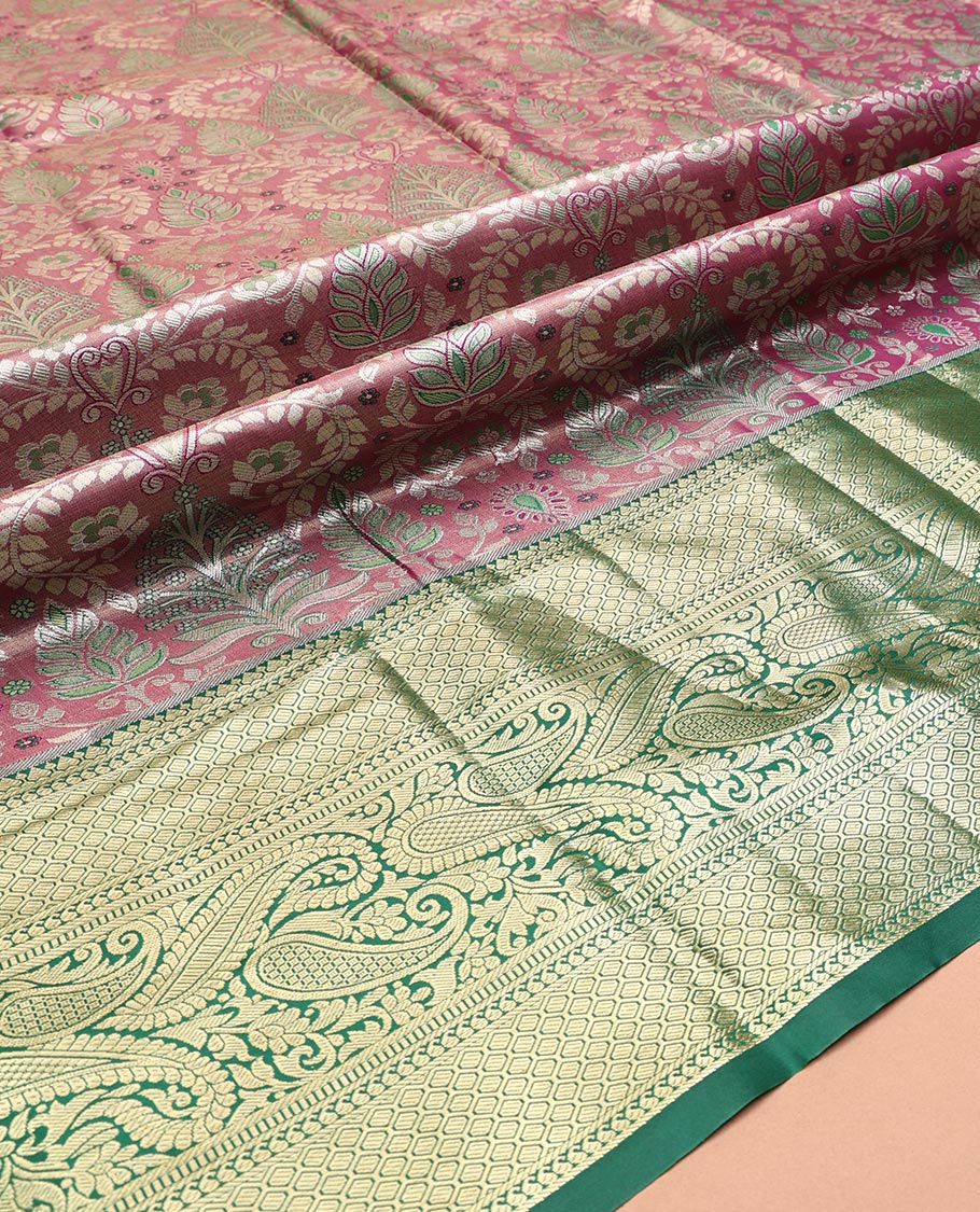 Pink Art Silk Half-Saree