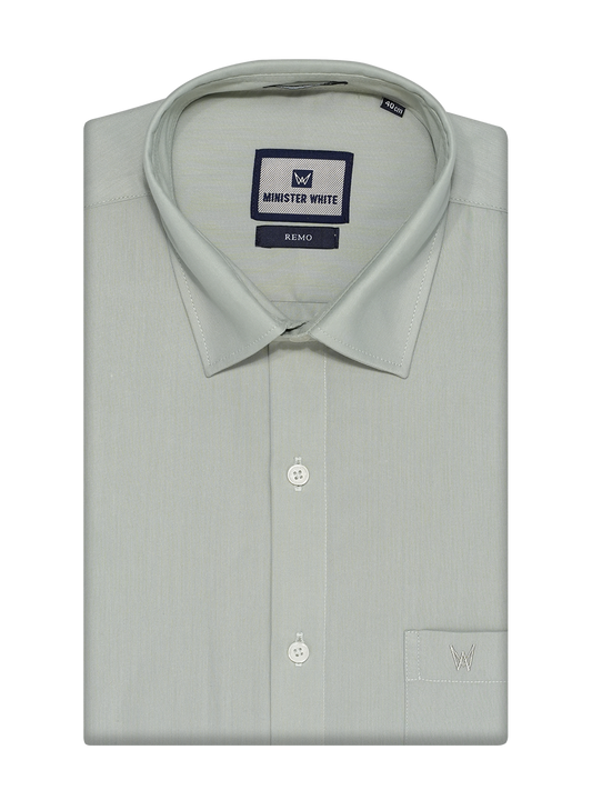 Mens Cotton Regular Fit Sap Colour Shirt Remo
