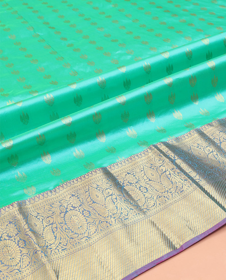 Blue Pure Silk Half Saree