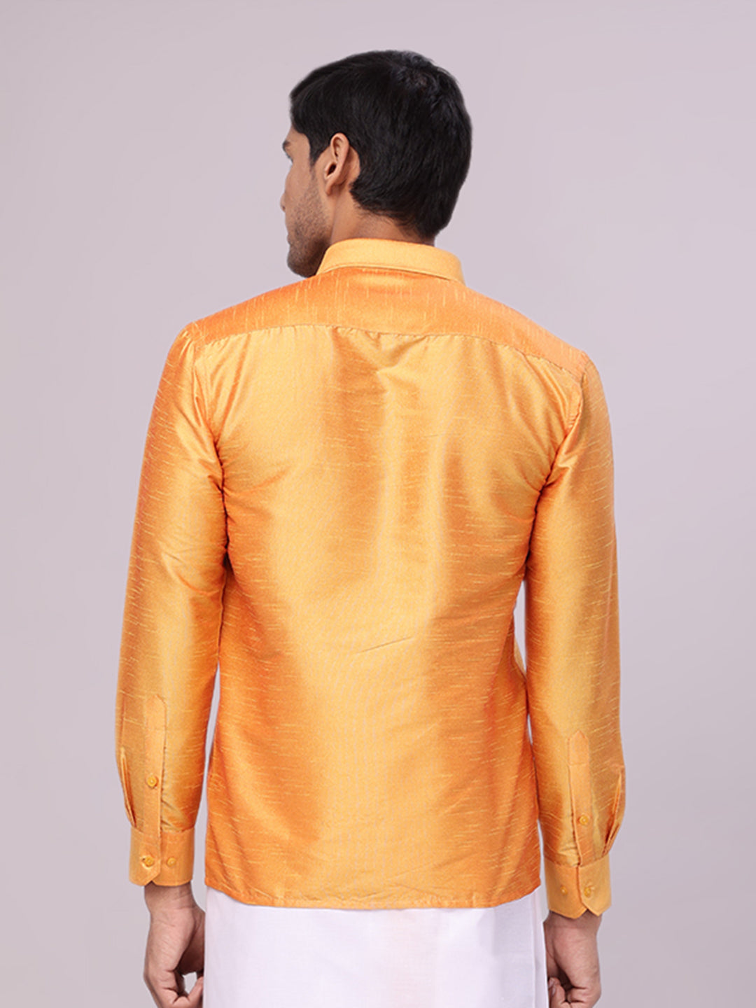 Mens Dupion Satin Regular Fit Gold Yellow Colour Shirt