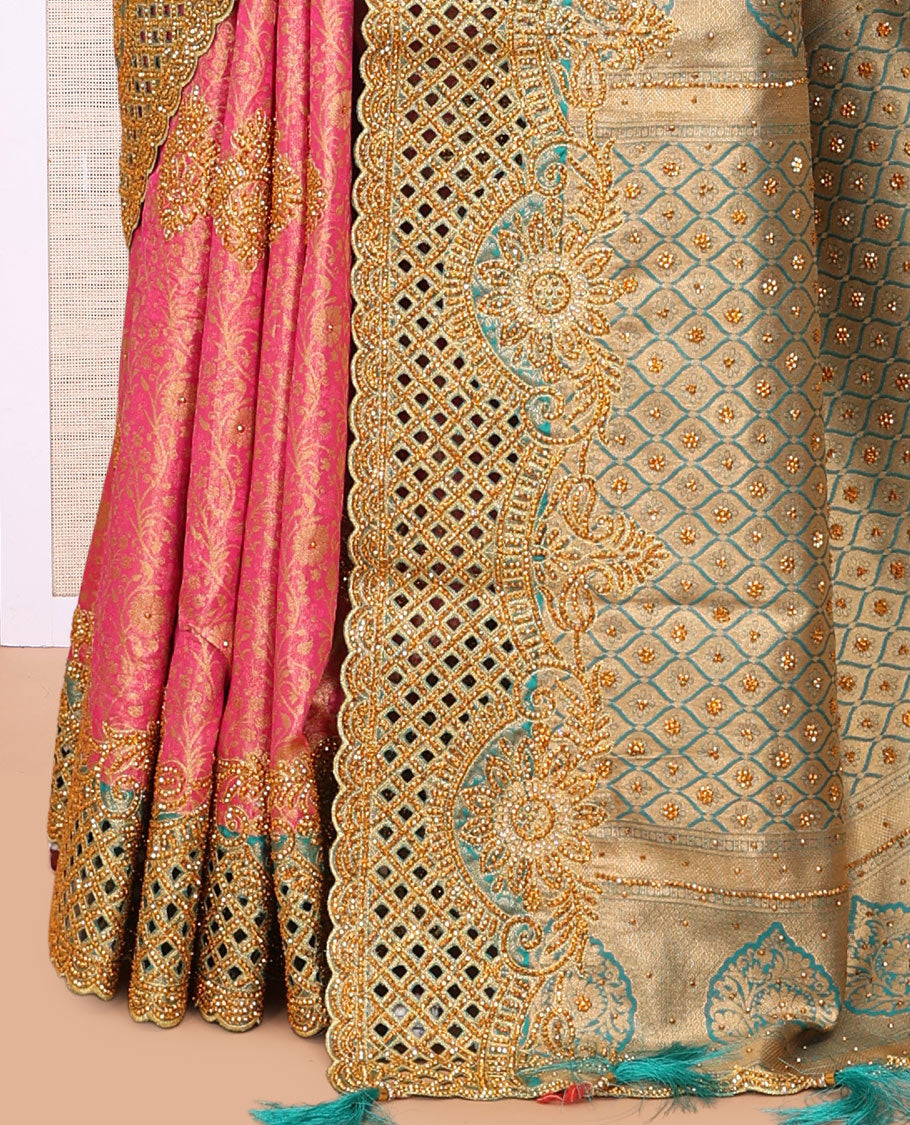 Pink Mysore Silk Saree