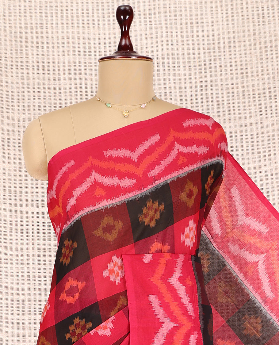 Multi-Color Pochampally Ikat Cotton Saree