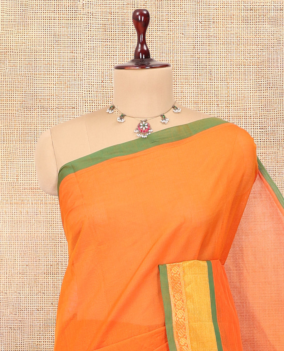 Orange Venkatagiri Cotton Saree
