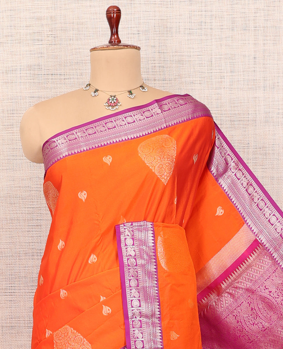 Orange Budget Silk Saree