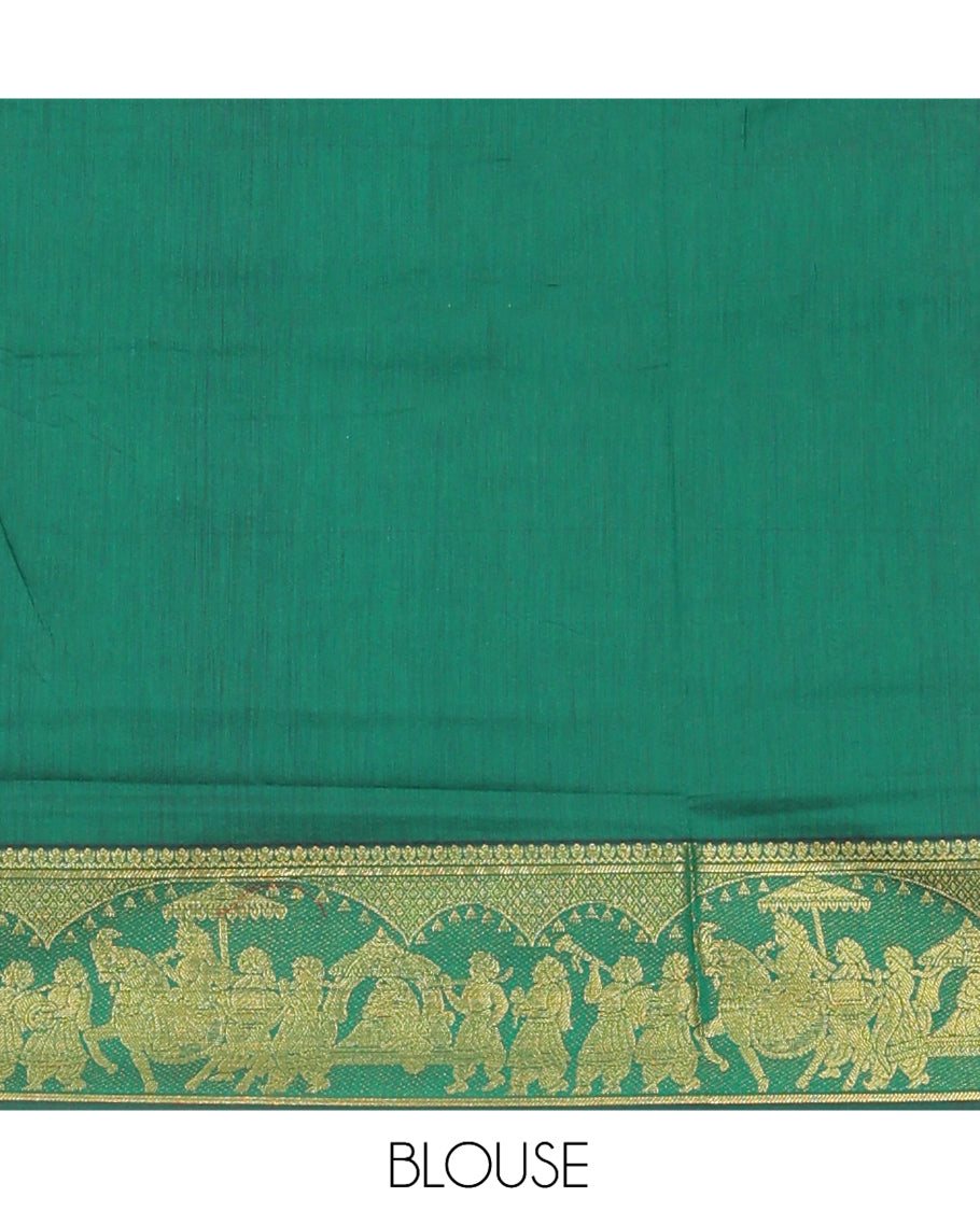 Green Plain Kalyani Cotton Saree