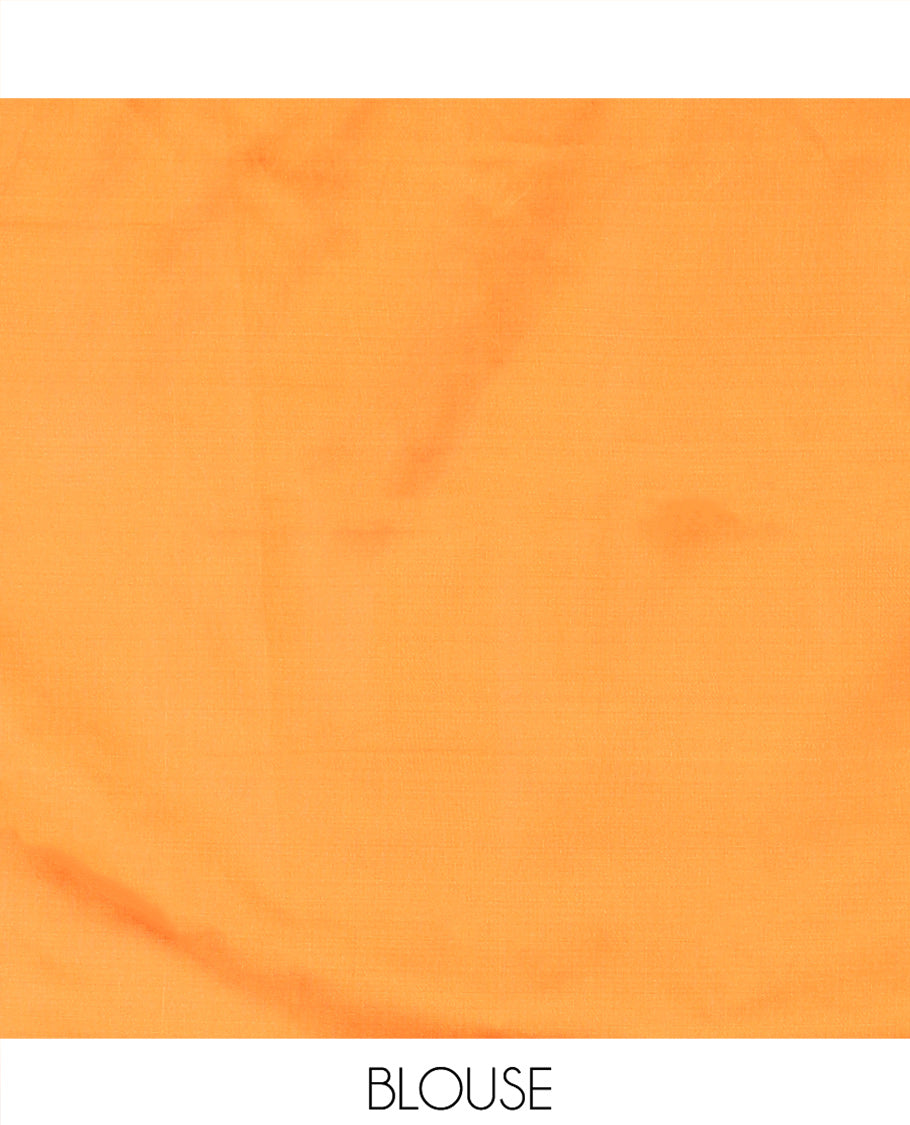 Borderless Rani Pink Semi-Soft Silk Saree Finely Woven with Bird-Floral Buttas All Over Its Body, Complemented by a Contrast Intricately Designed Pallu, and Paired with a Contrast Plain Blouse