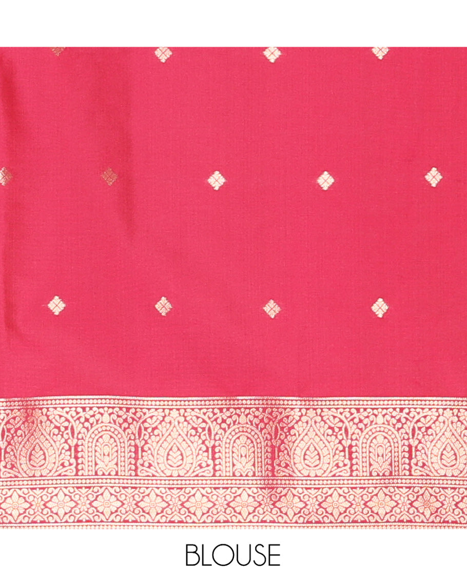 Purple Elite Soft Silk Saree, Elevated with Zari Buttas and Checks, a Contrast Traditional Border, Grand Pallu, and a Contrast Blouse
