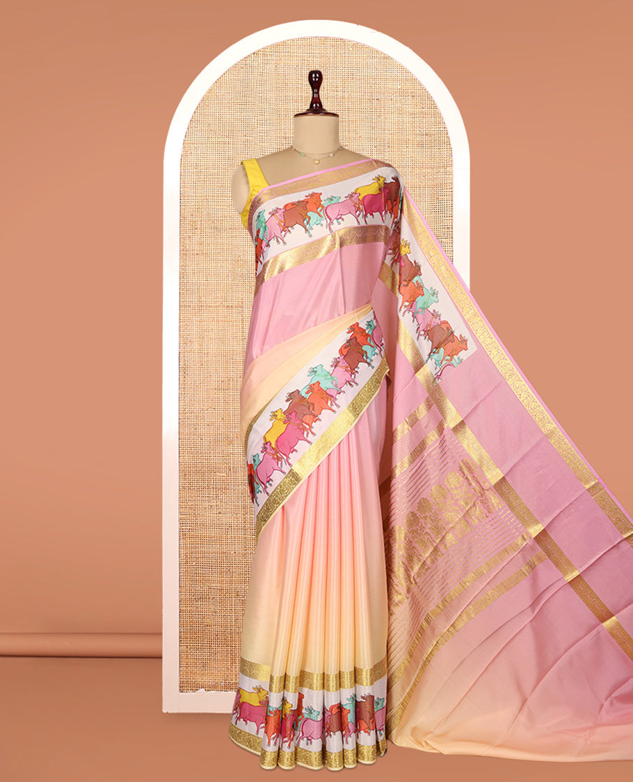 Pink Mysore Silk Saree