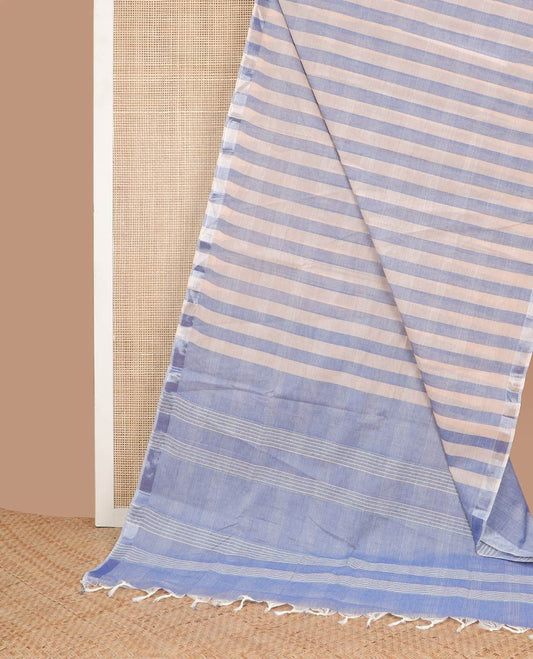 Multi-color checked with jute cotton saree with self border & striped pallu
