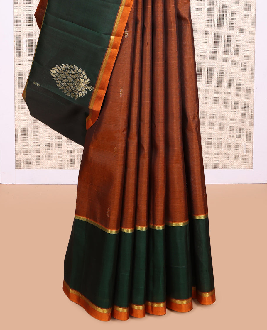 Rust Kanchipuram Silk Saree