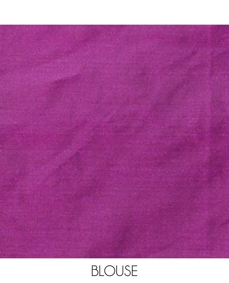 Blue  allover vari ousi zari checks bhavasha silk saree with velthari design border & self lining, tussels pallu along with contrast plain blouse