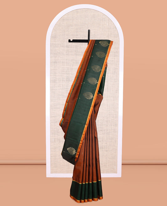 Rust Kanchipuram Silk Saree