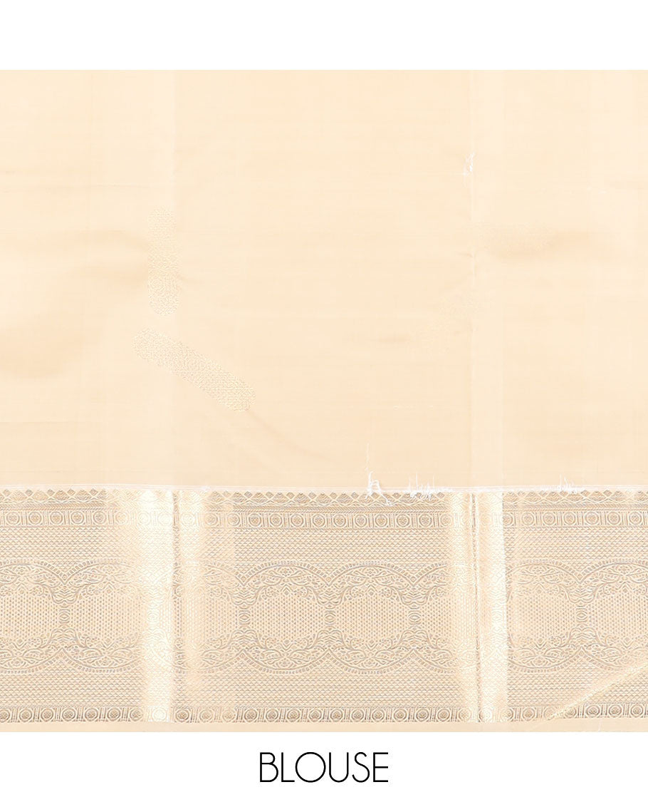 Green buttas vasundhara elite silk saree with contrast floral design border & intricate zari design pallu