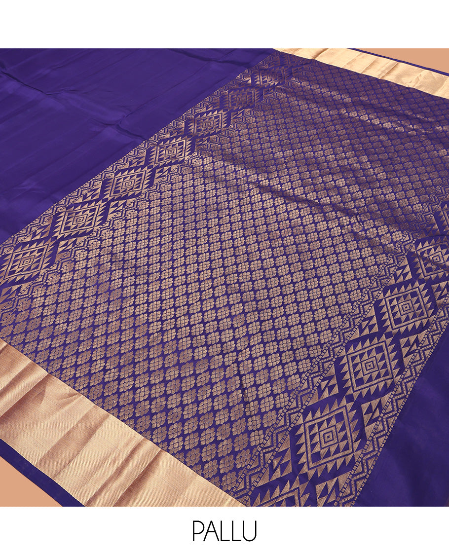 Blue Plain Kanchipuram Silk Saree