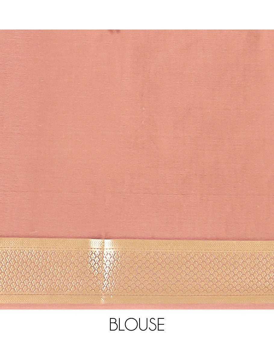 Multi color floral vine , checked mysore silk saree with contras checked border & floral motifs pallu