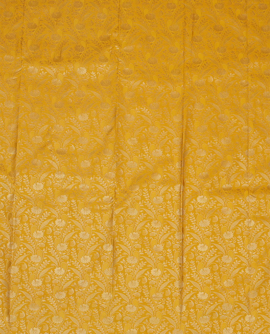 Yellow Art Silk Pavadai Material Set
