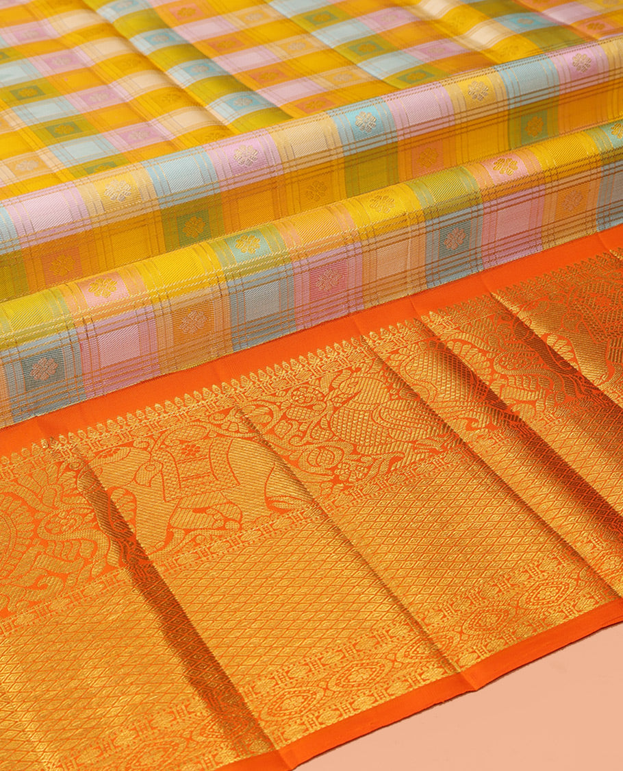 Multi-Color Pure Silk Pavadai Material Set