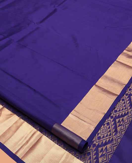 Blue Plain Kanchipuram Silk Saree