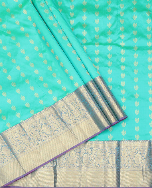 Blue Pure Silk Half Saree