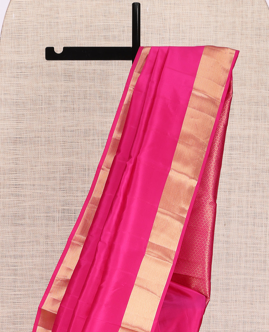 Pink Plain Kanchipuram Silk Saree