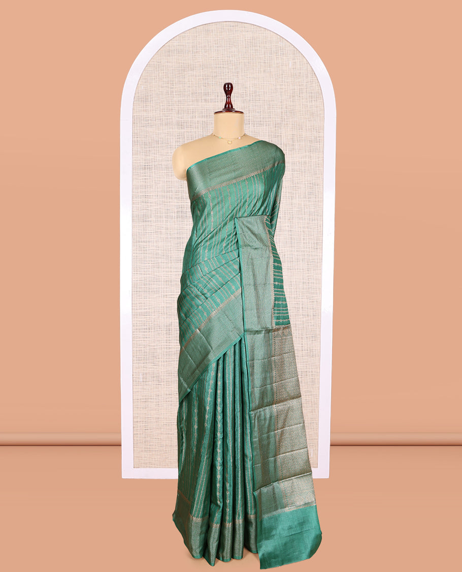 Green Tussar Silk Saree