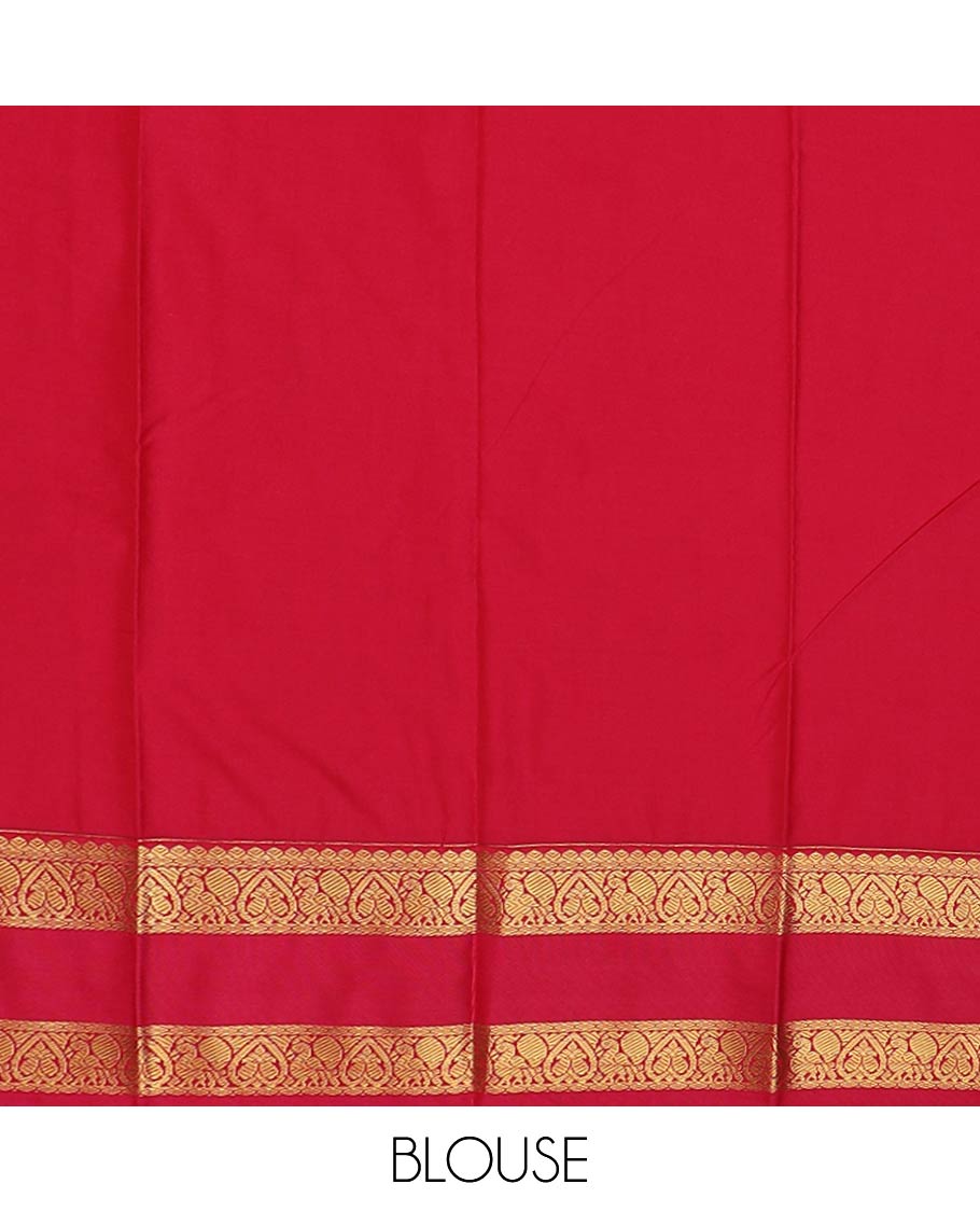 Blue checked with peacock buttas gift saree, contrast traditional zari rettai pettu border, and jaal pallu