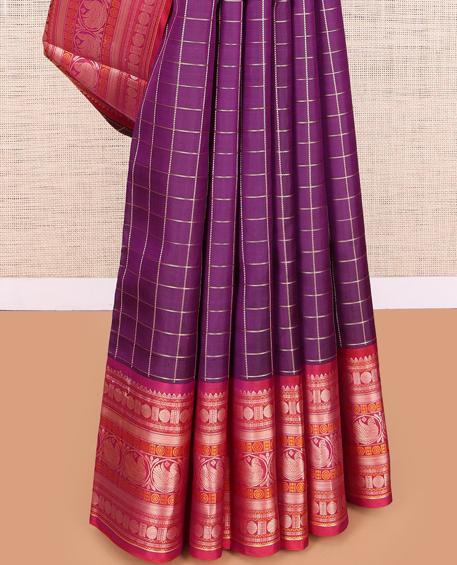Purple Kanchipuram Chettinad Saree