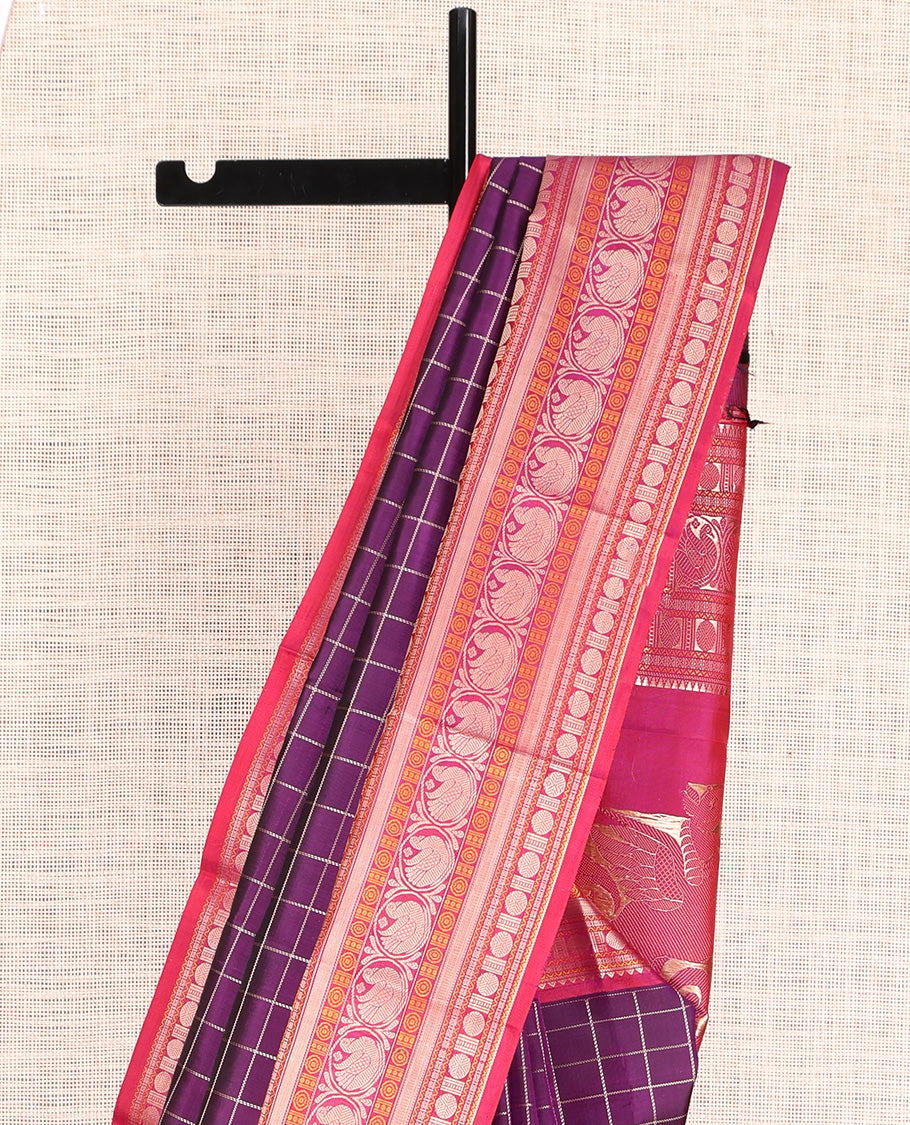 Purple Kanchipuram Chettinad Saree