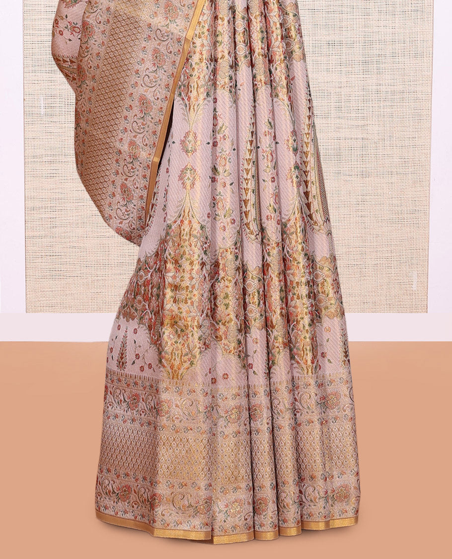 Off-White Kanchipuram Tissue Silk Saree