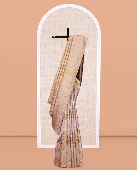 Off-White Kanchipuram Tissue Silk Saree