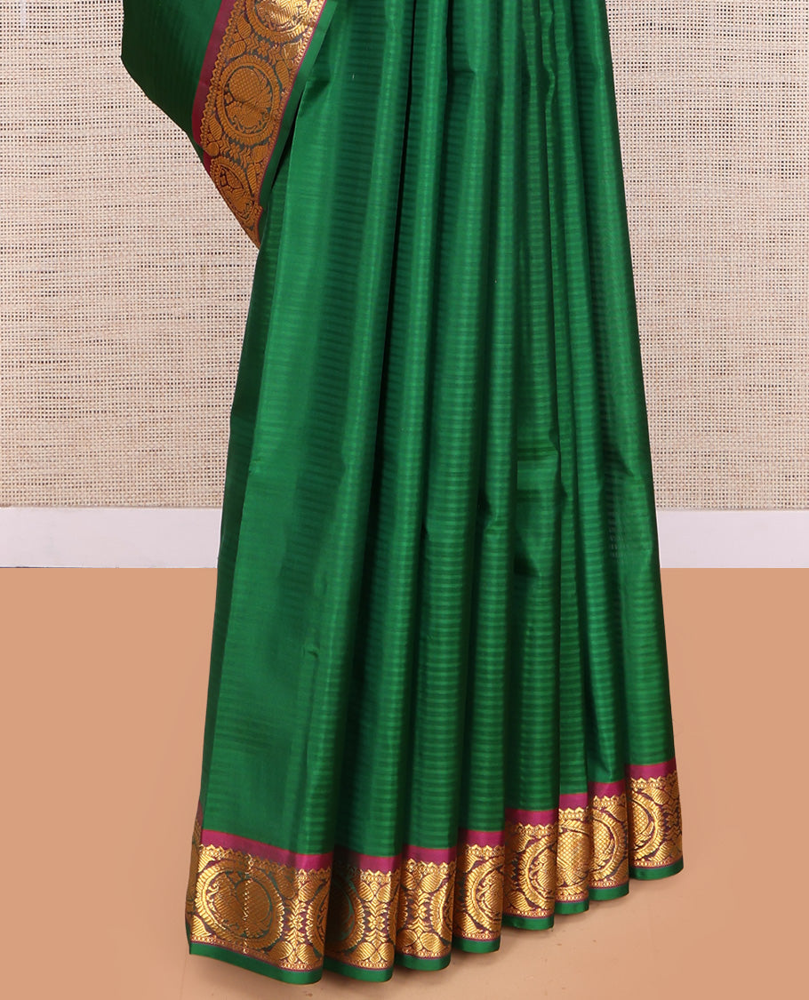 Green Vazhaipoo Striped Kanchipuram Silk Saree