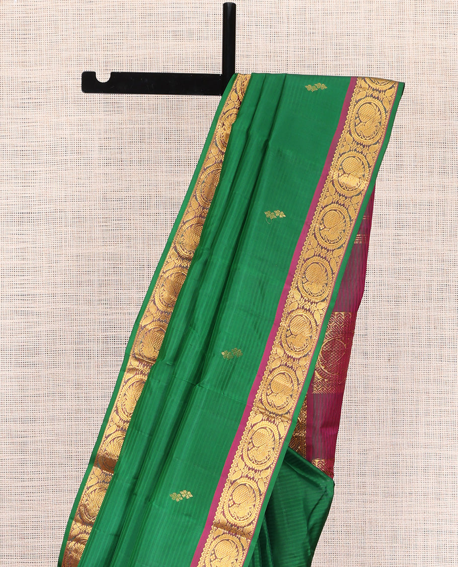 Green Vazhaipoo Striped Kanchipuram Silk Saree