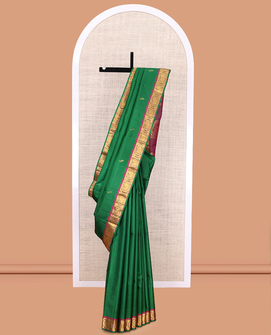 Green Vazhaipoo Striped Kanchipuram Silk Saree