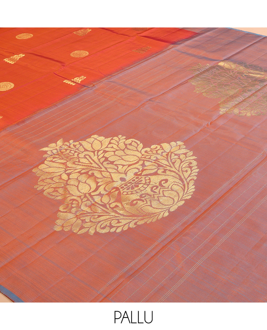 Orange Kanchipuram Silk Saree