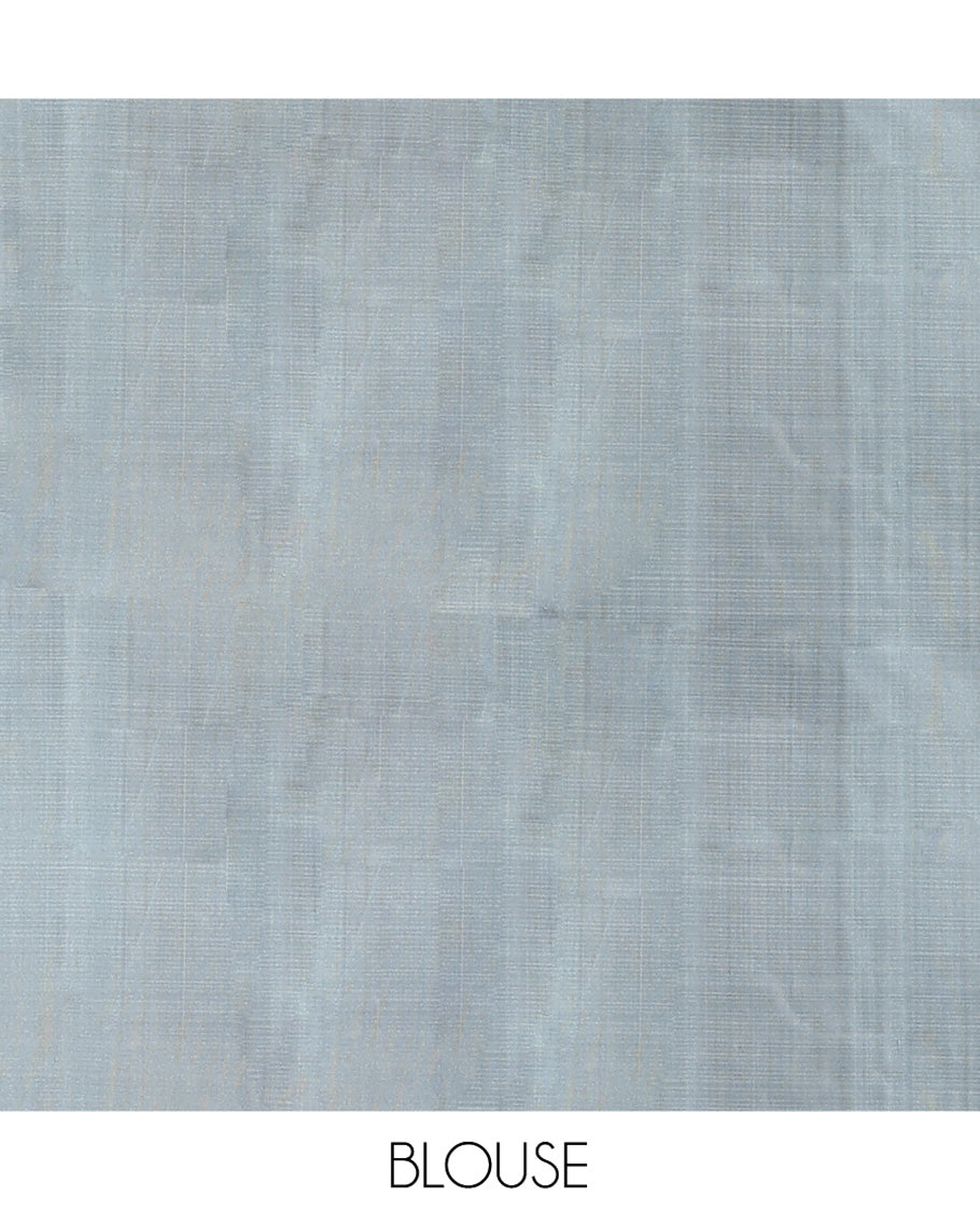 Borderless Grey Mayuri Soft Silk Saree, Subtly Woven with Muthu Stripes on Its Body, a Subtly Self-Pallu, and Paired with a Matching Blouse